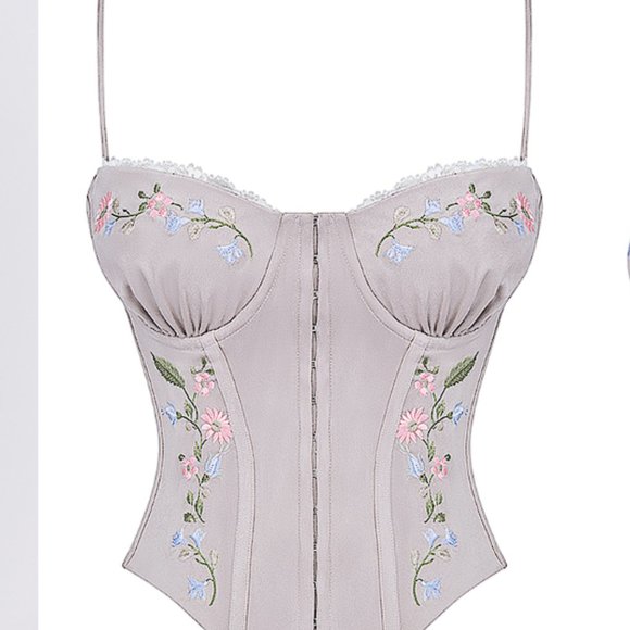 HOUSE OF CB 'Petunia' Light Lavender Embroidered Corset NWOT - Picture 5 of 10